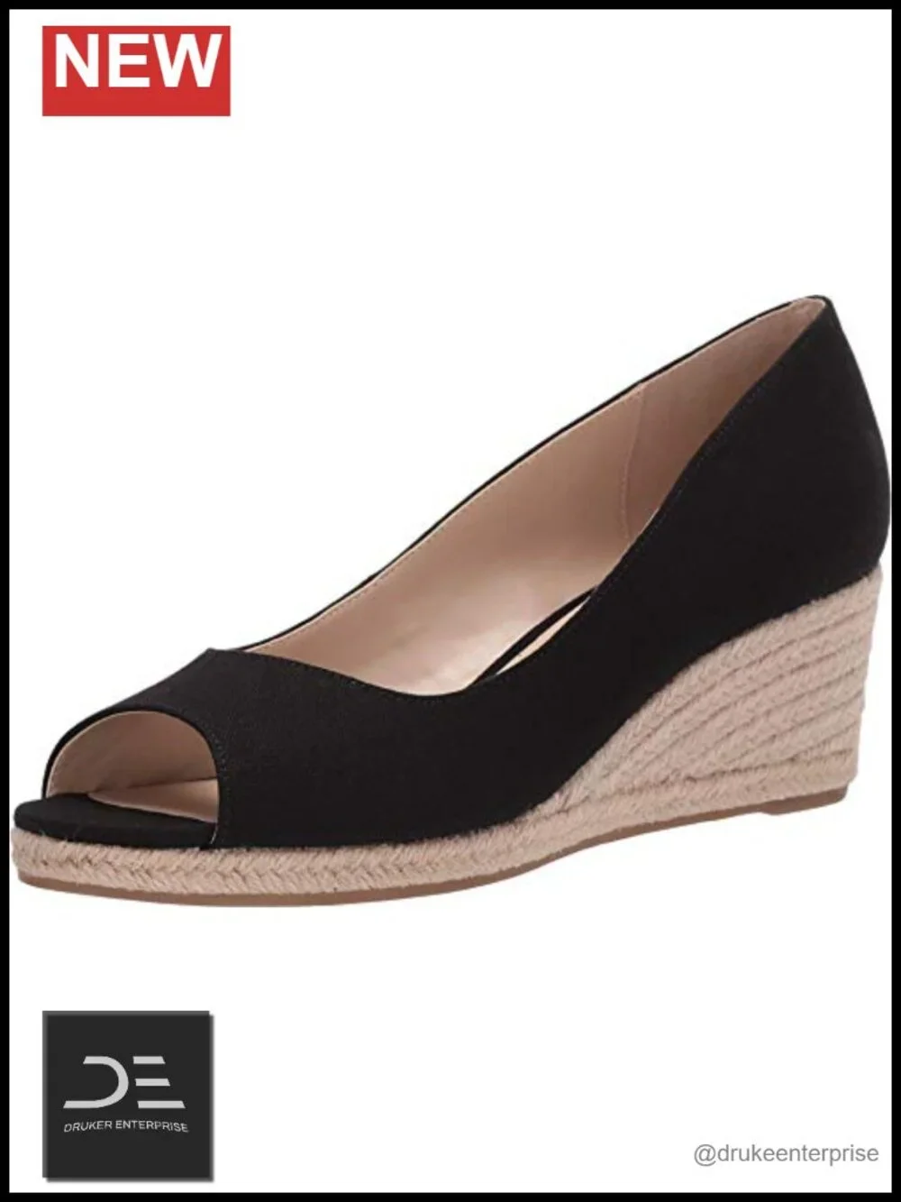 Wedge Espadrille Sandal Peep Toe Slip On Platform